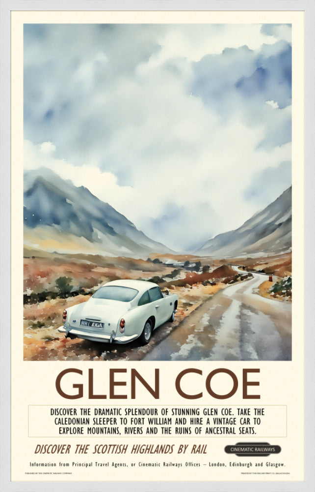 Glen Coe  - a vintage travel poster inspired by your favourite film / movie - Cinematic Railways