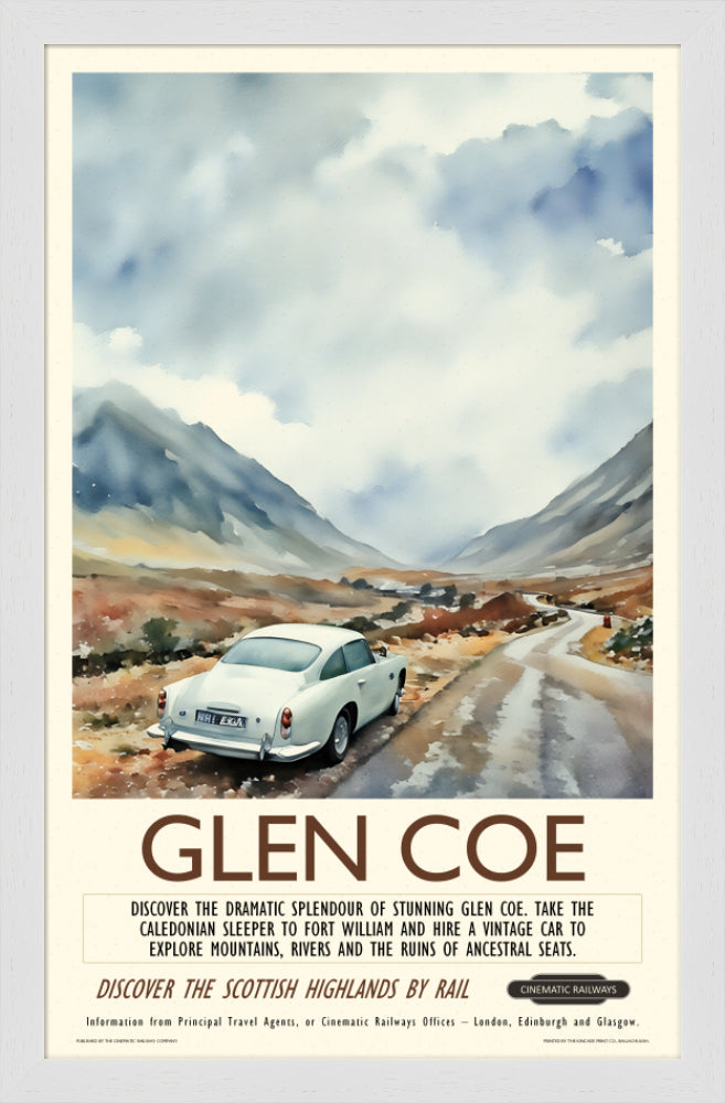 Glen Coe  - a vintage travel poster inspired by your favourite film / movie - Cinematic Railways