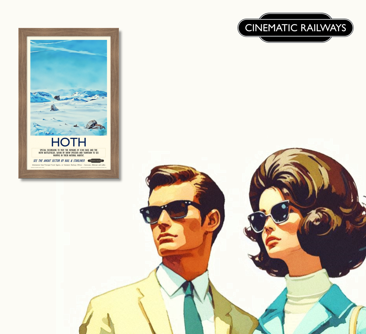 Hoth  - a vintage travel poster inspired by your favourite film / movie - Cinematic Railways