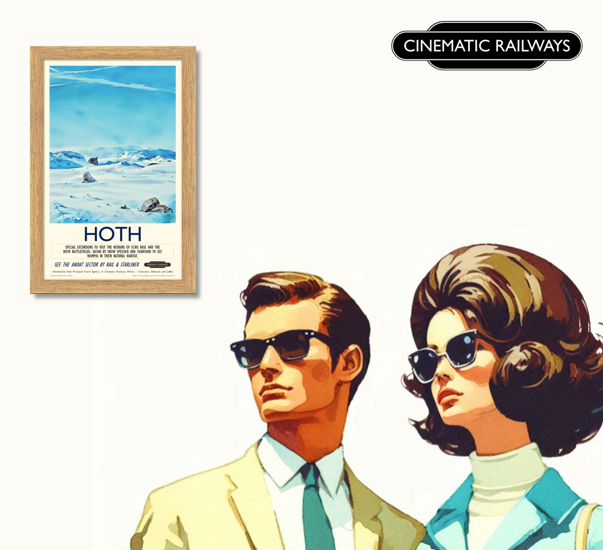Hoth  - a vintage travel poster inspired by your favourite film / movie - Cinematic Railways