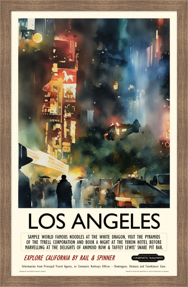 Los Angeles  - a vintage travel poster inspired by your favourite film / movie - Cinematic Railways