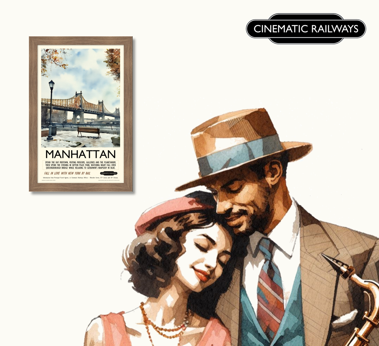 Manhattan  - a vintage travel poster inspired by your favourite film / movie - Cinematic Railways