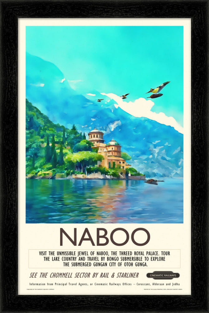 Naboo  - a vintage travel poster inspired by your favourite film / movie - Cinematic Railways