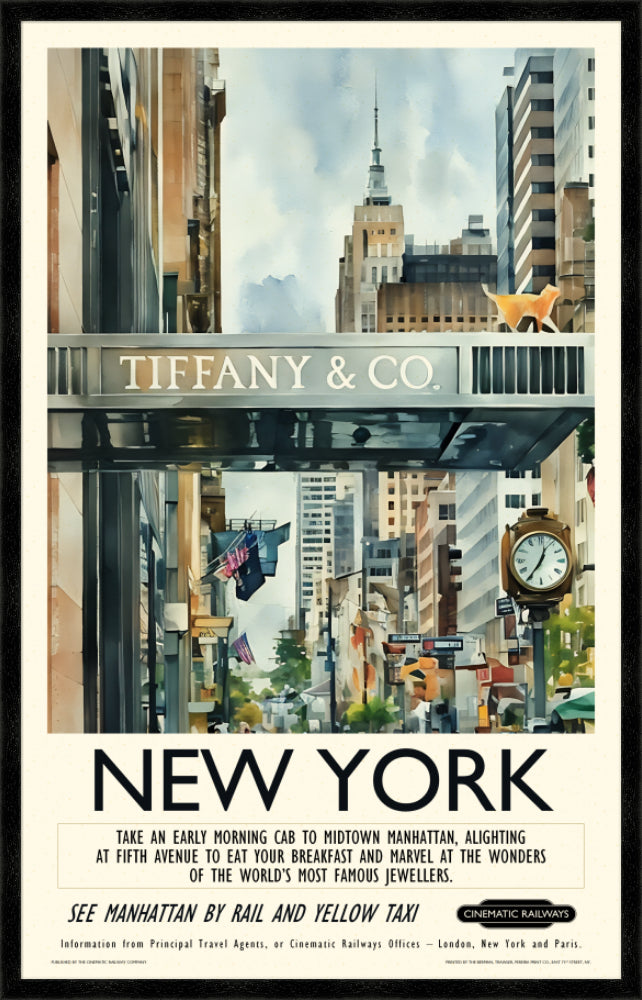 New York  - a vintage travel poster inspired by your favourite film / movie - Cinematic Railways