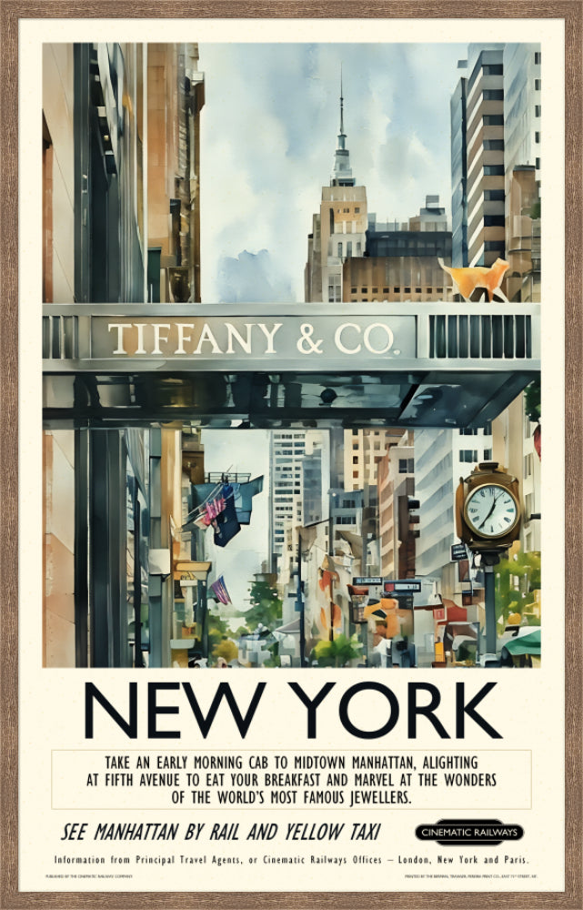 New York  - a vintage travel poster inspired by your favourite film / movie - Cinematic Railways