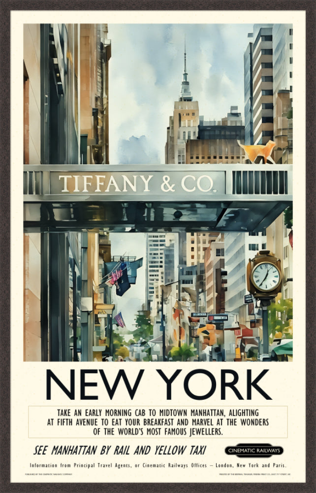 New York  - a vintage travel poster inspired by your favourite film / movie - Cinematic Railways