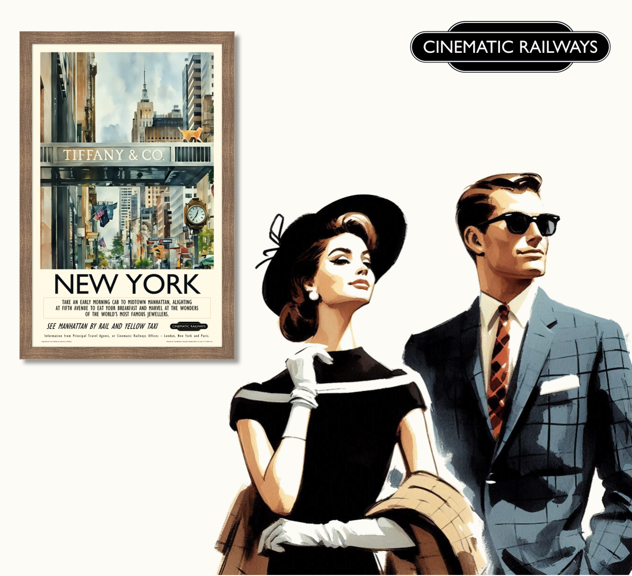New York  - a vintage travel poster inspired by your favourite film / movie - Cinematic Railways
