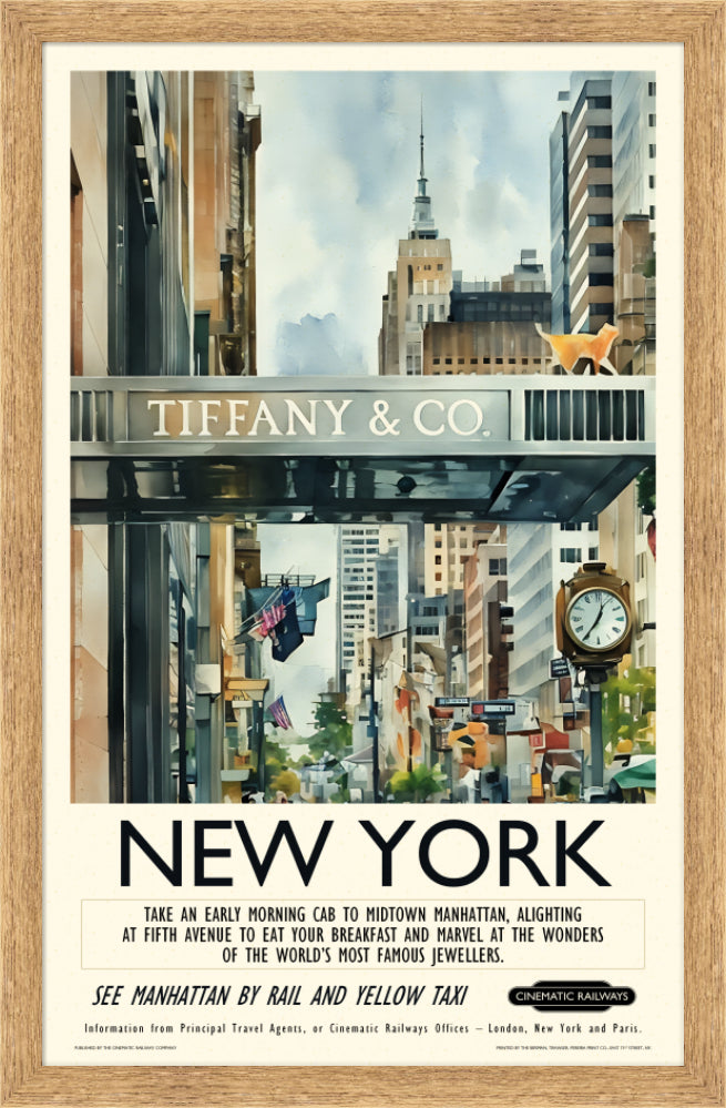 New York  - a vintage travel poster inspired by your favourite film / movie - Cinematic Railways