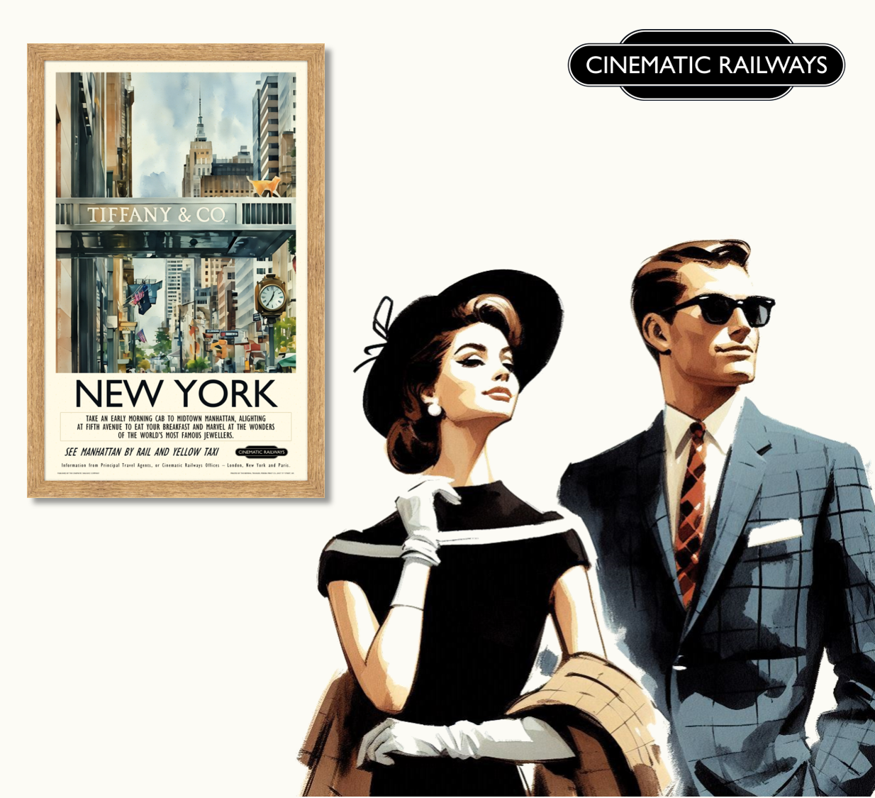 New York  - a vintage travel poster inspired by your favourite film / movie - Cinematic Railways