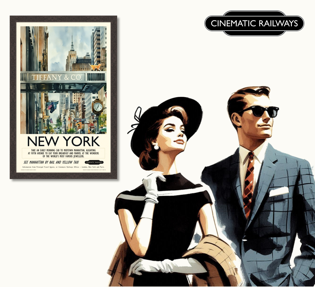 New York  - a vintage travel poster inspired by your favourite film / movie - Cinematic Railways