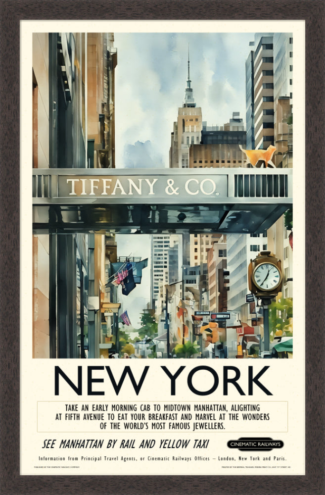 New York  - a vintage travel poster inspired by your favourite film / movie - Cinematic Railways