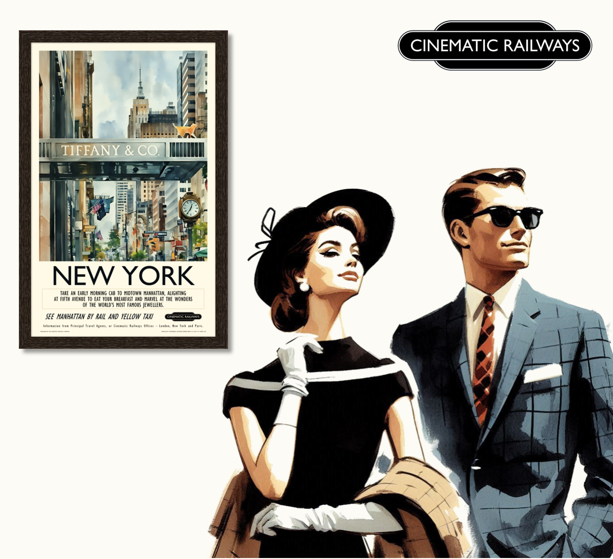New York  - a vintage travel poster inspired by your favourite film / movie - Cinematic Railways
