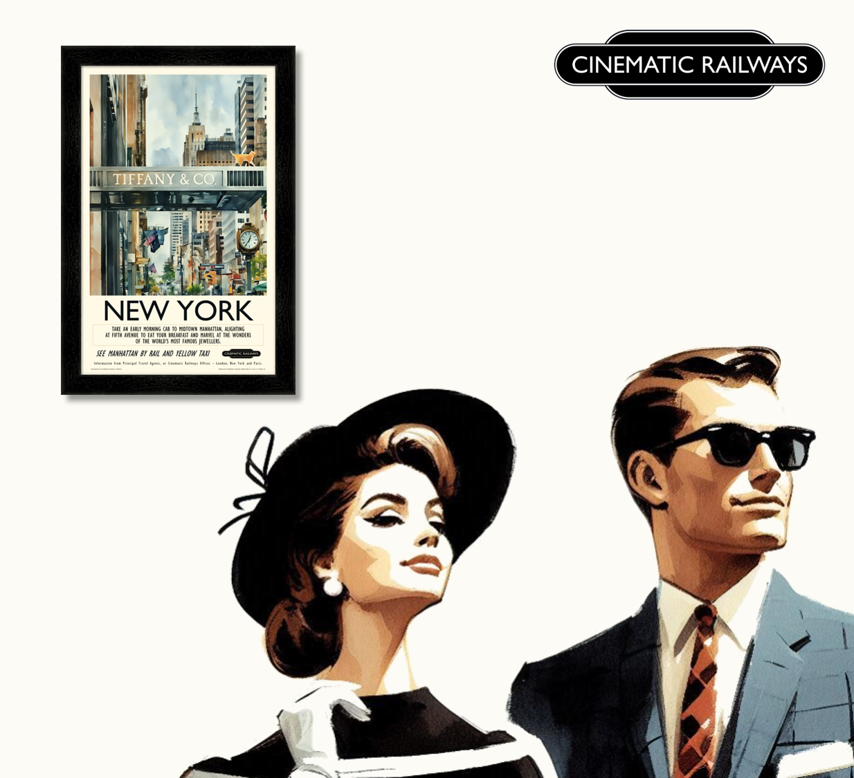 New York  - a vintage travel poster inspired by your favourite film / movie - Cinematic Railways