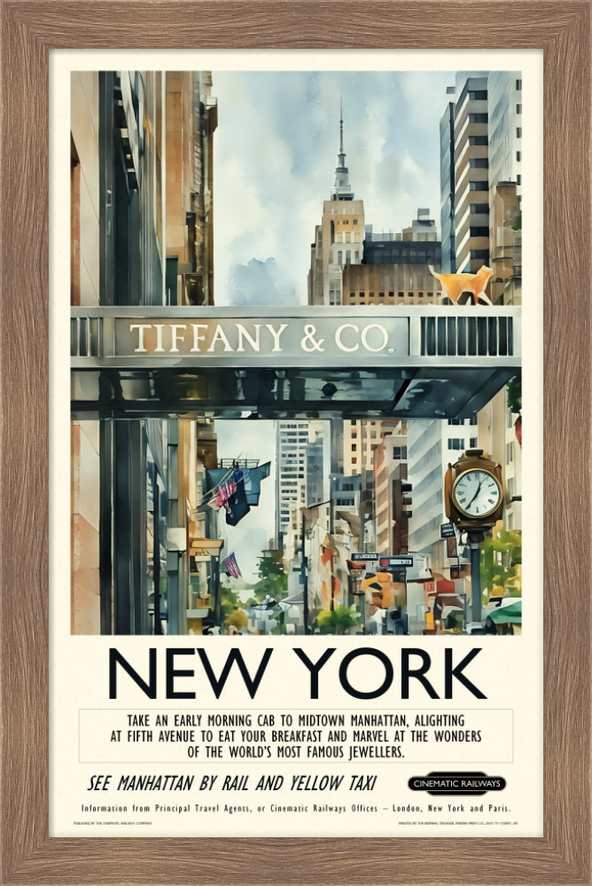 New York  - a vintage travel poster inspired by your favourite film / movie - Cinematic Railways