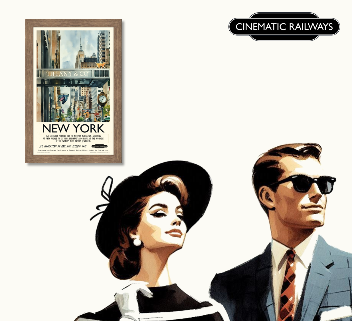 New York  - a vintage travel poster inspired by your favourite film / movie - Cinematic Railways