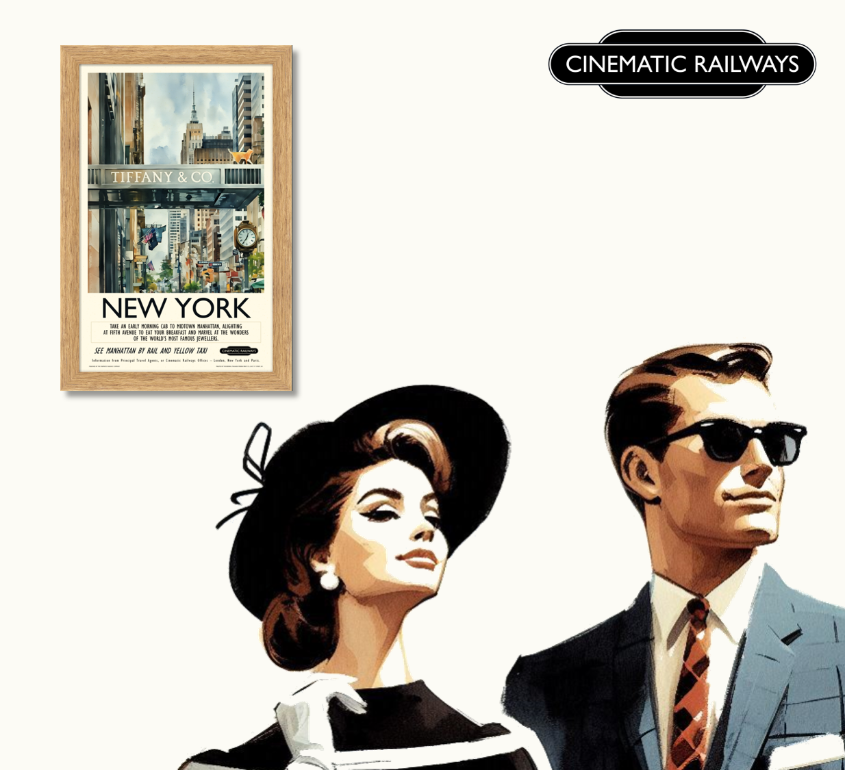 New York  - a vintage travel poster inspired by your favourite film / movie - Cinematic Railways