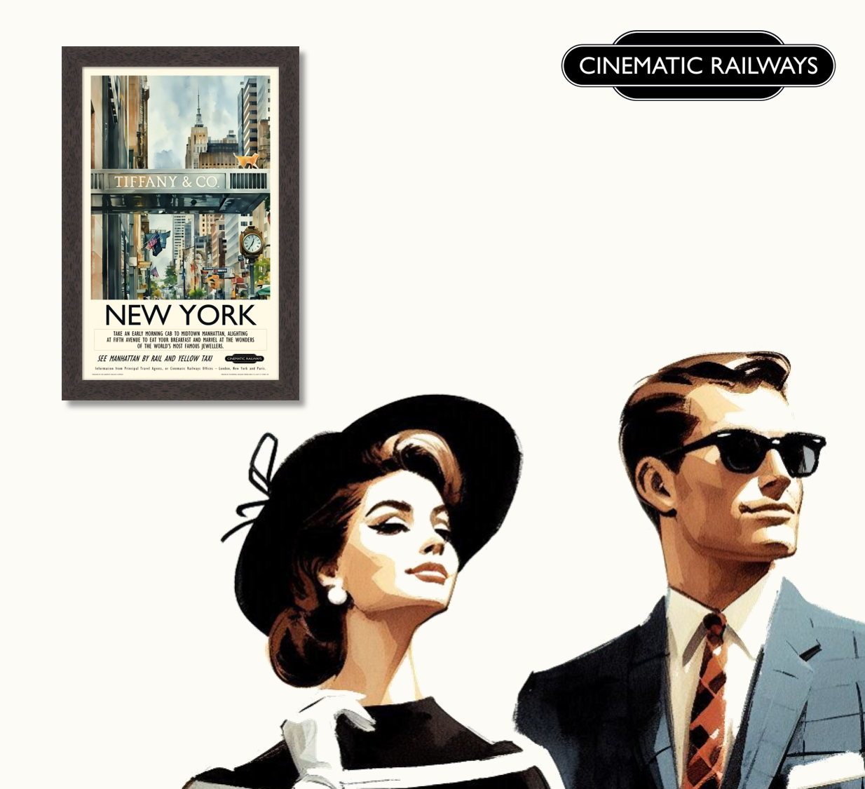 New York  - a vintage travel poster inspired by your favourite film / movie - Cinematic Railways