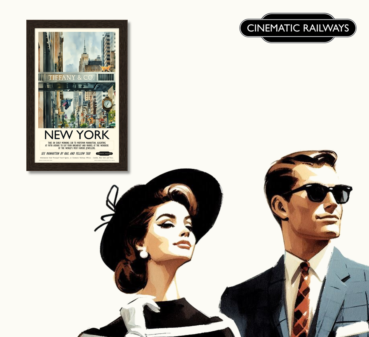 New York  - a vintage travel poster inspired by your favourite film / movie - Cinematic Railways