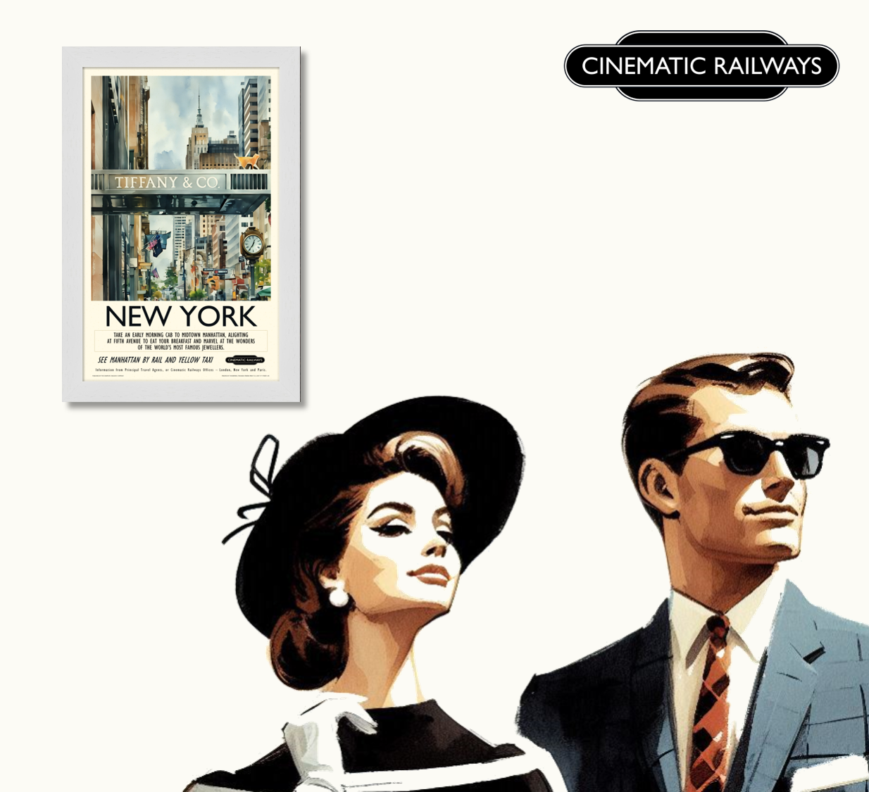 New York  - a vintage travel poster inspired by your favourite film / movie - Cinematic Railways