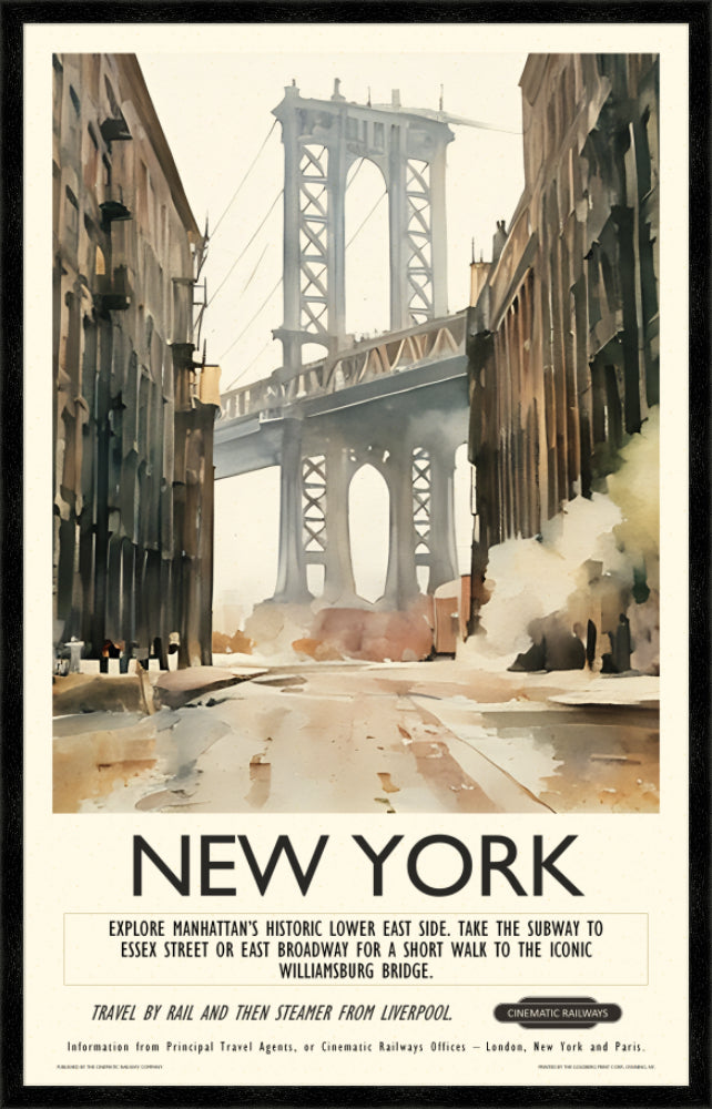 New York  - a vintage travel poster inspired by your favourite film / movie - Cinematic Railways