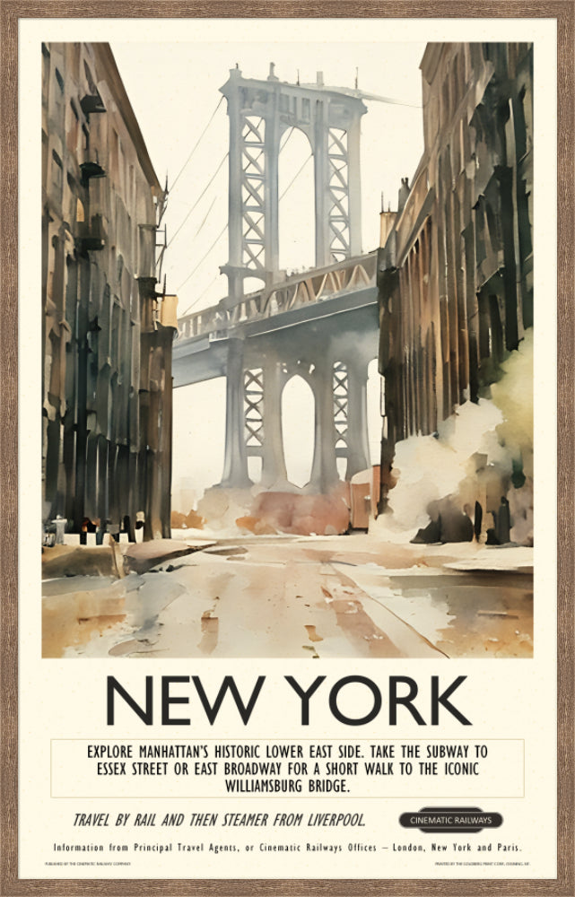 New York  - a vintage travel poster inspired by your favourite film / movie - Cinematic Railways