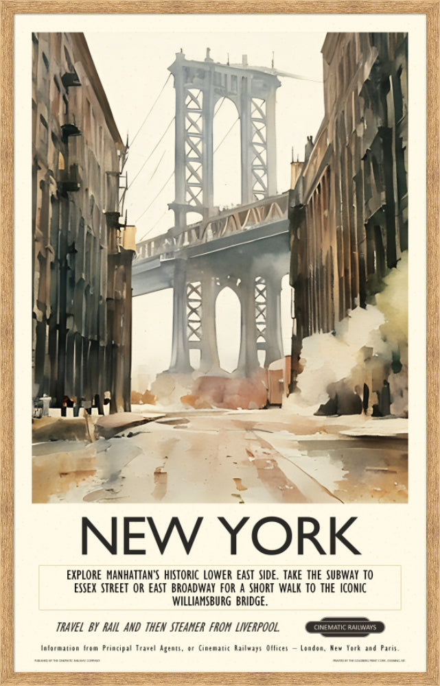 New York  - a vintage travel poster inspired by your favourite film / movie - Cinematic Railways