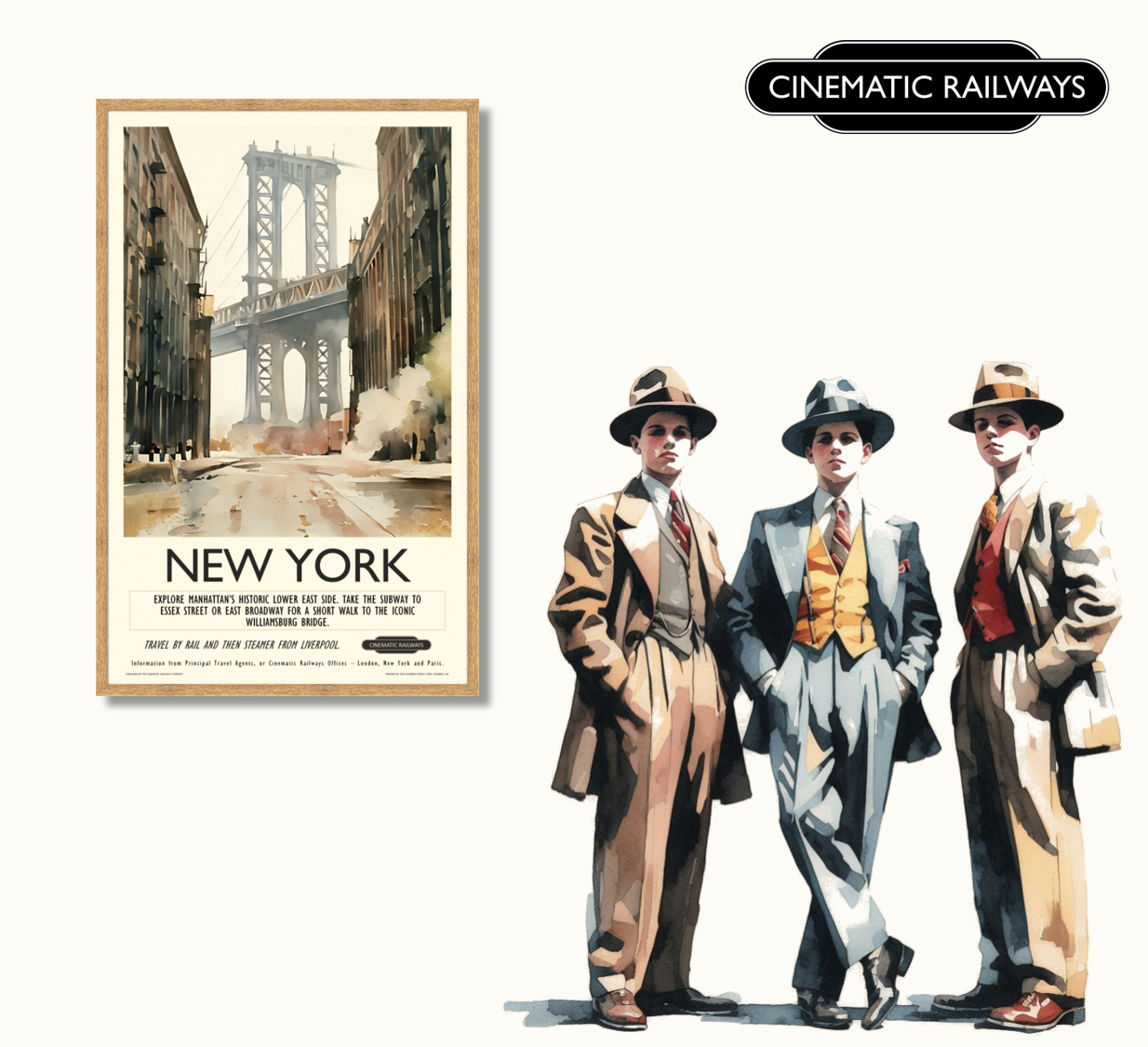 New York  - a vintage travel poster inspired by your favourite film / movie - Cinematic Railways