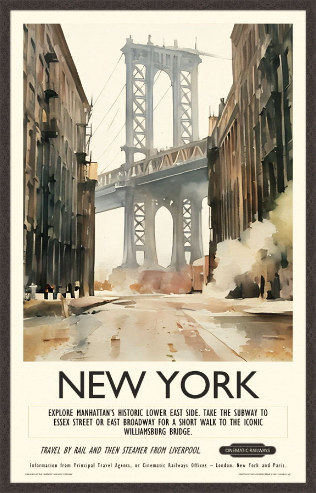 New York  - a vintage travel poster inspired by your favourite film / movie - Cinematic Railways
