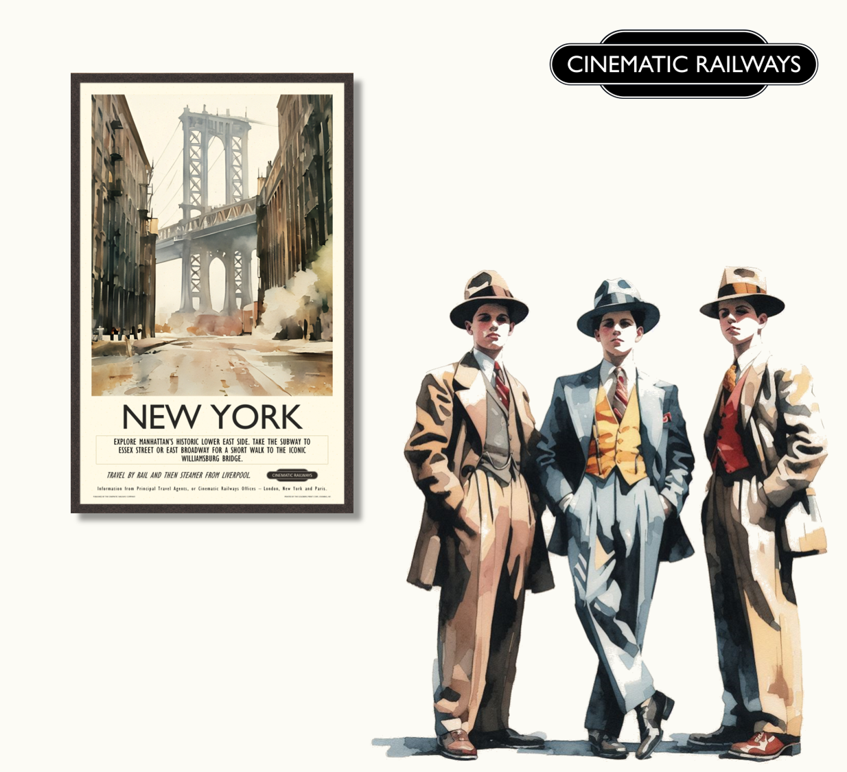 New York  - a vintage travel poster inspired by your favourite film / movie - Cinematic Railways