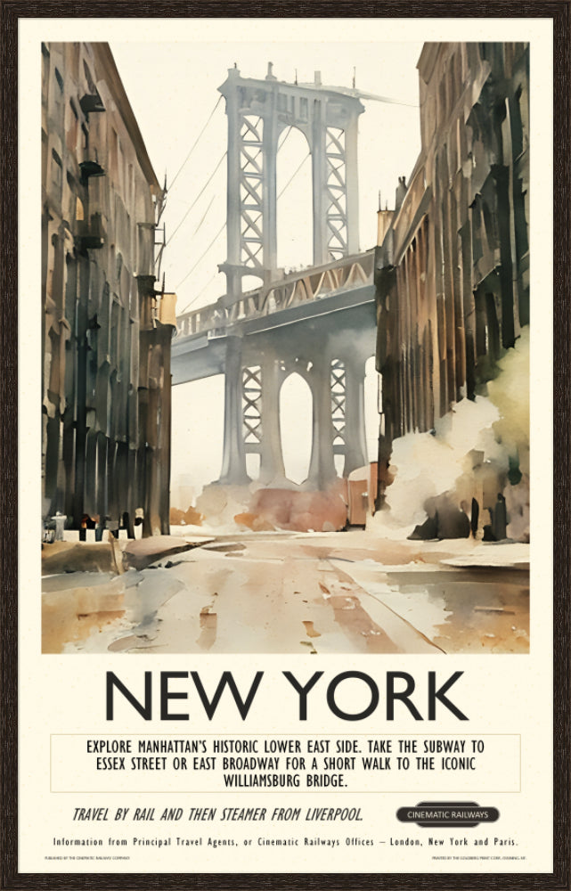 New York  - a vintage travel poster inspired by your favourite film / movie - Cinematic Railways