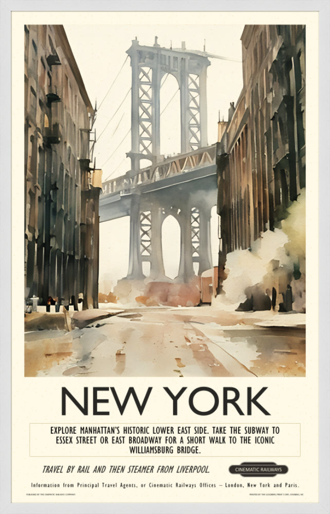 New York  - a vintage travel poster inspired by your favourite film / movie - Cinematic Railways