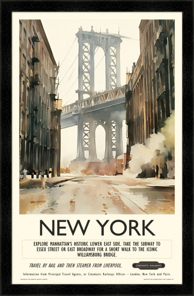 New York  - a vintage travel poster inspired by your favourite film / movie - Cinematic Railways