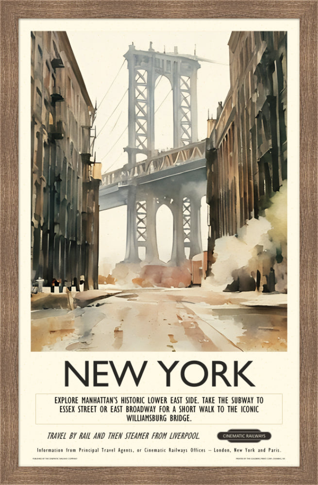 New York  - a vintage travel poster inspired by your favourite film / movie - Cinematic Railways