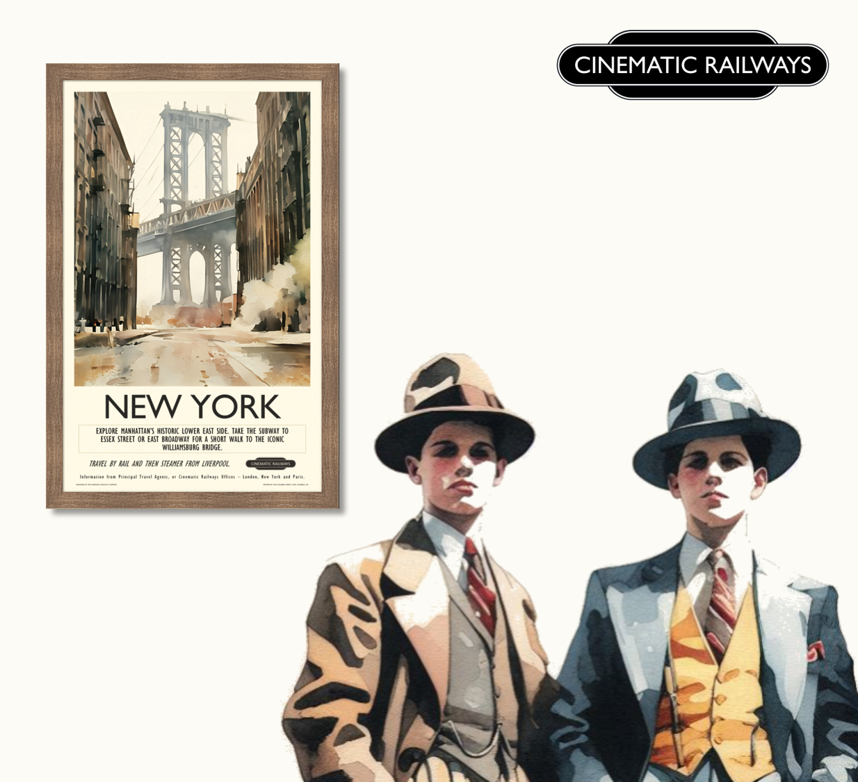New York  - a vintage travel poster inspired by your favourite film / movie - Cinematic Railways