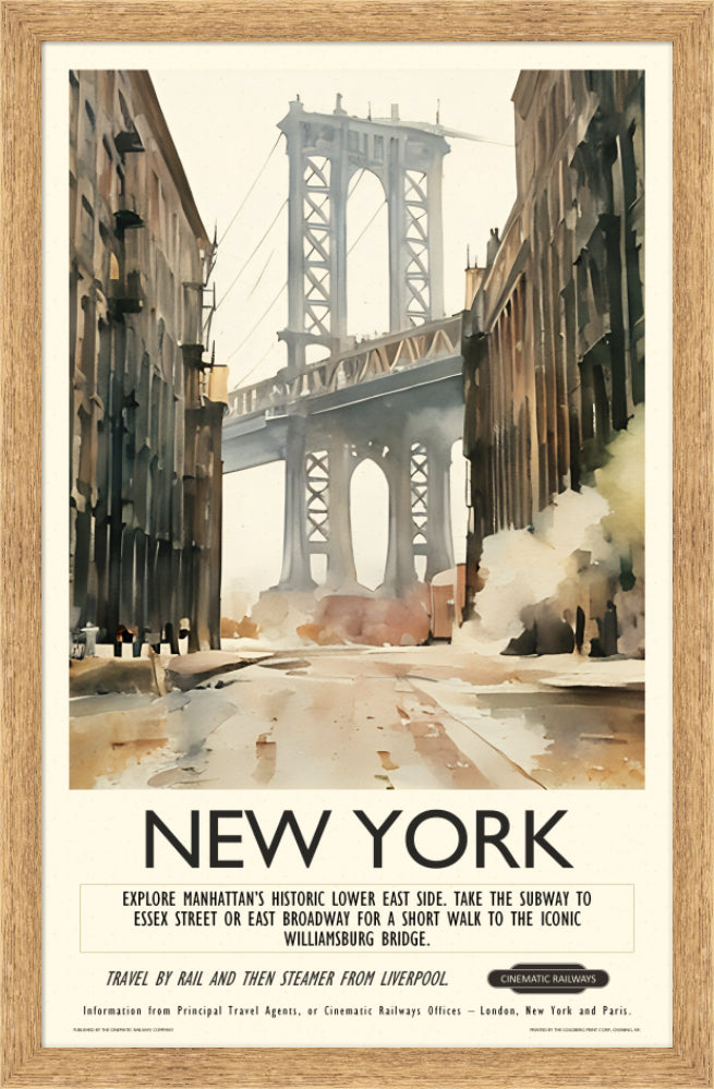 New York  - a vintage travel poster inspired by your favourite film / movie - Cinematic Railways