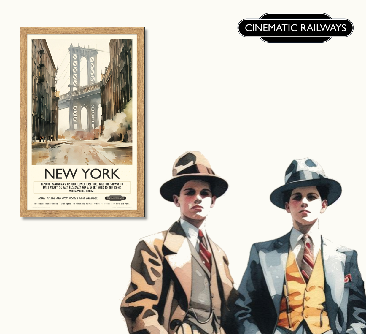 New York  - a vintage travel poster inspired by your favourite film / movie - Cinematic Railways