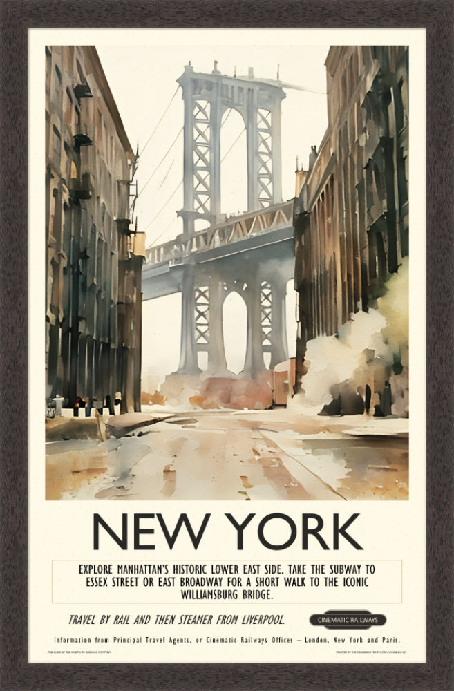 New York  - a vintage travel poster inspired by your favourite film / movie - Cinematic Railways
