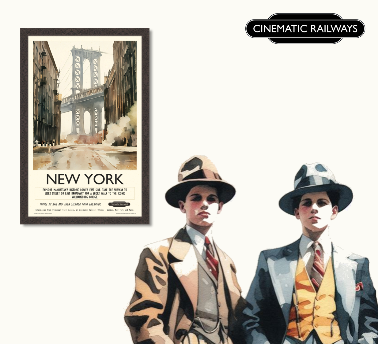New York  - a vintage travel poster inspired by your favourite film / movie - Cinematic Railways