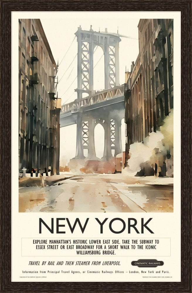 New York  - a vintage travel poster inspired by your favourite film / movie - Cinematic Railways
