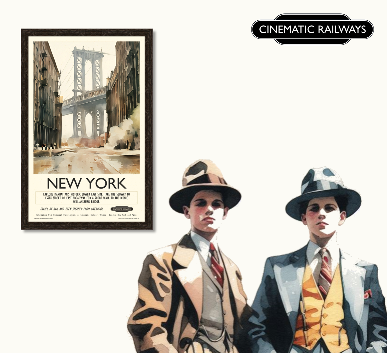 New York  - a vintage travel poster inspired by your favourite film / movie - Cinematic Railways