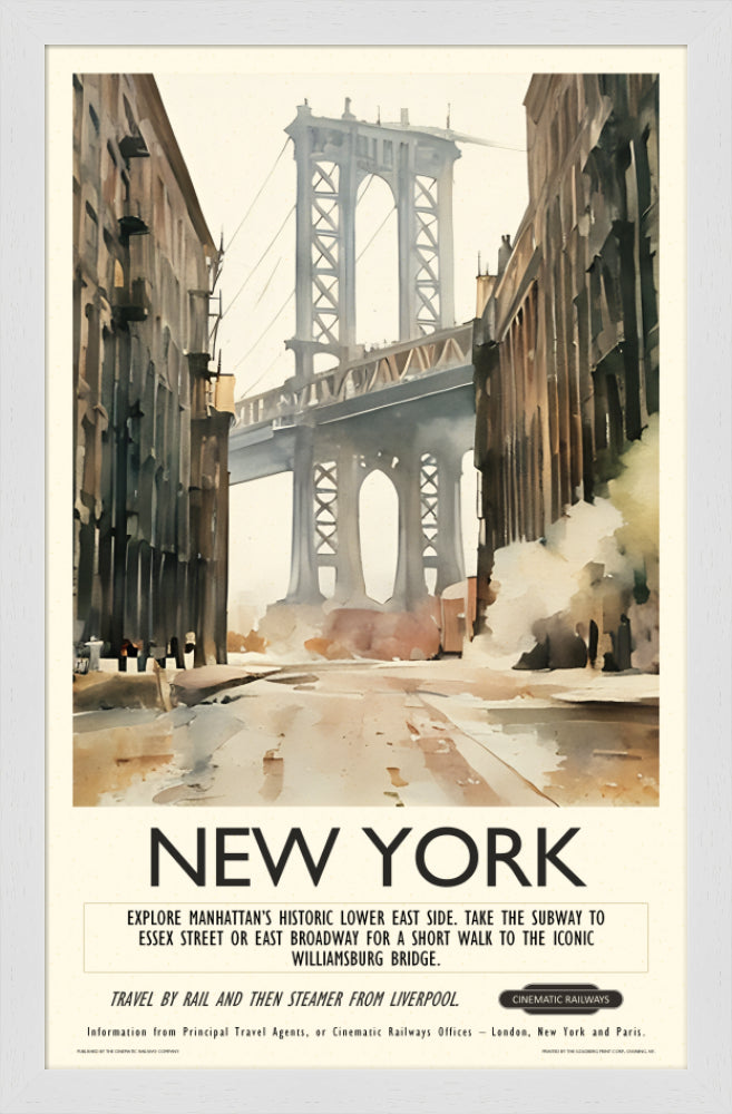 New York  - a vintage travel poster inspired by your favourite film / movie - Cinematic Railways