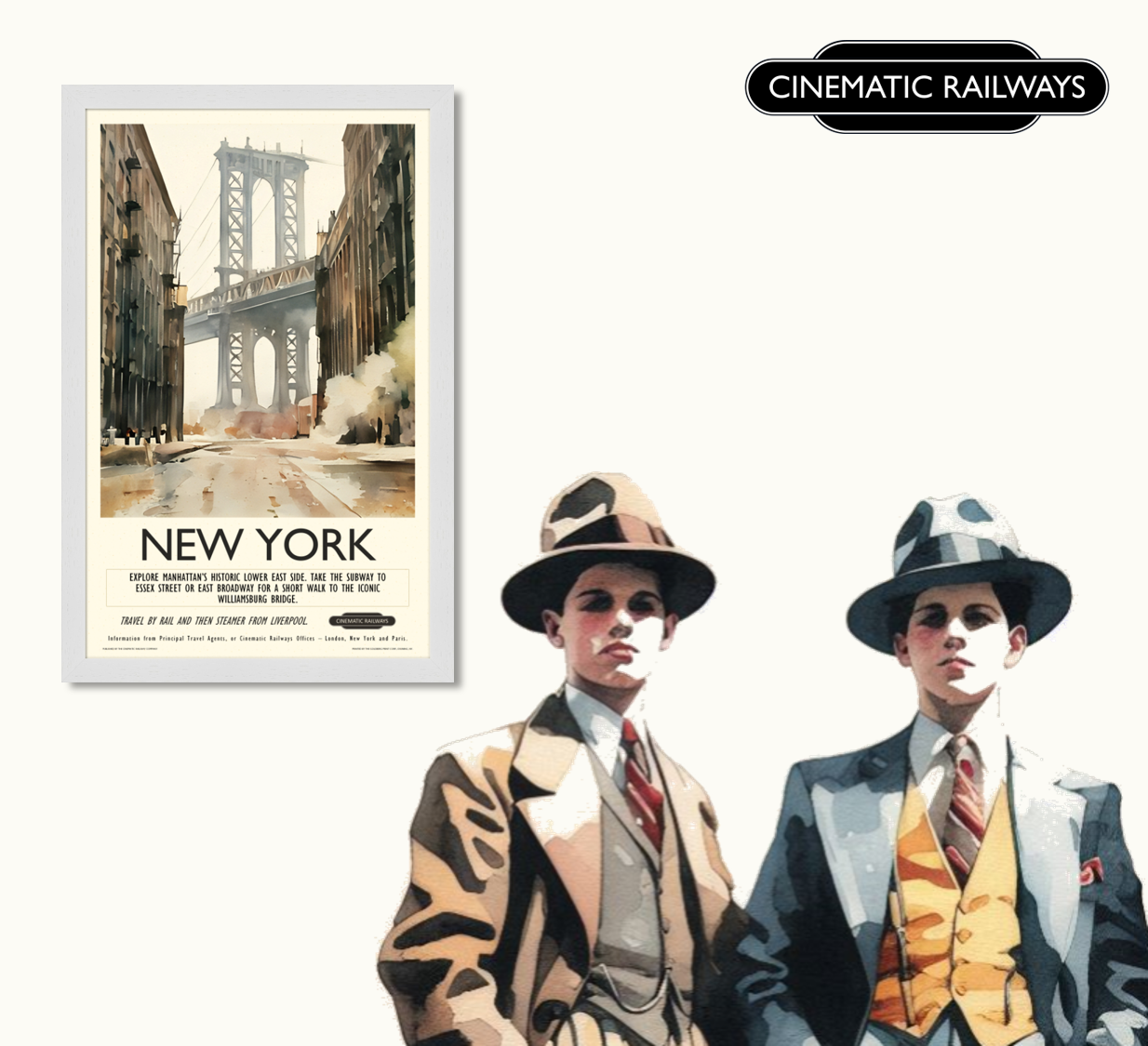 New York  - a vintage travel poster inspired by your favourite film / movie - Cinematic Railways