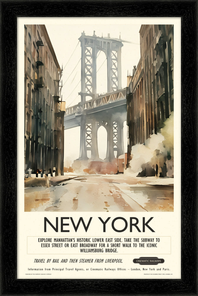 New York  - a vintage travel poster inspired by your favourite film / movie - Cinematic Railways