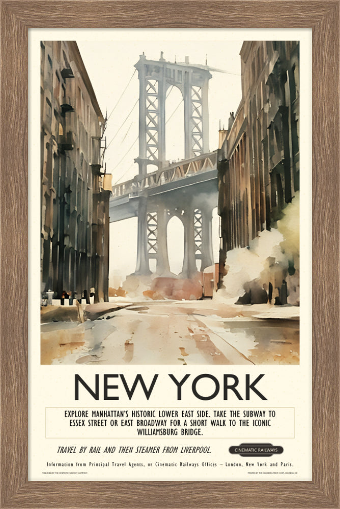 New York  - a vintage travel poster inspired by your favourite film / movie - Cinematic Railways