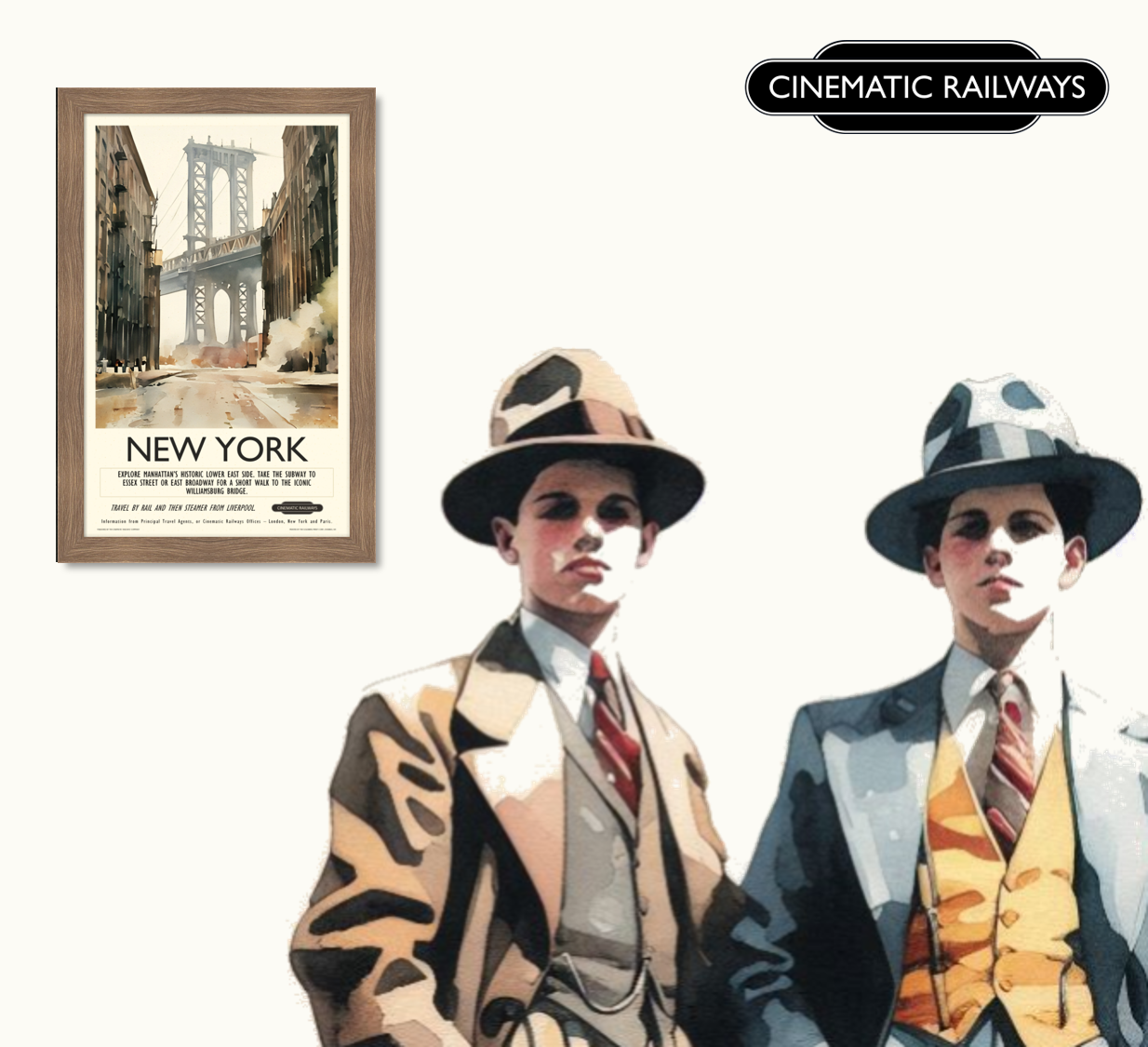 New York  - a vintage travel poster inspired by your favourite film / movie - Cinematic Railways
