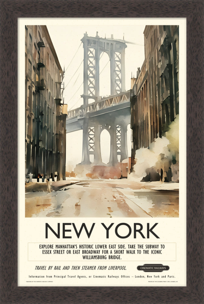 New York  - a vintage travel poster inspired by your favourite film / movie - Cinematic Railways