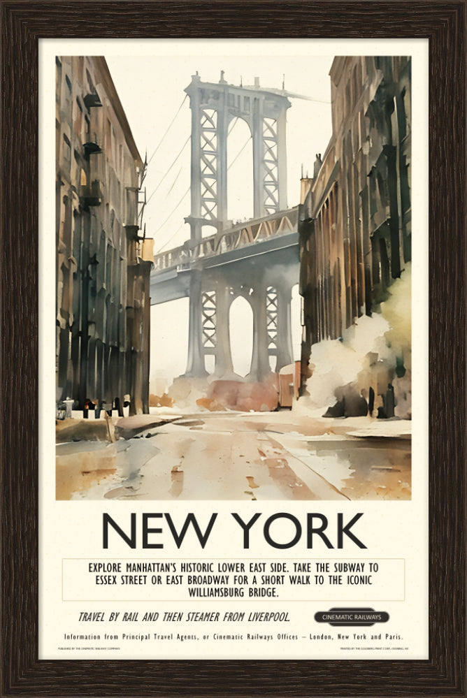 New York  - a vintage travel poster inspired by your favourite film / movie - Cinematic Railways