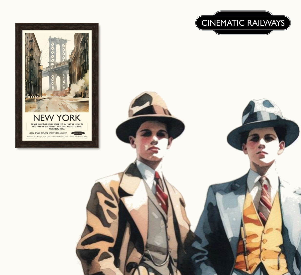 New York  - a vintage travel poster inspired by your favourite film / movie - Cinematic Railways
