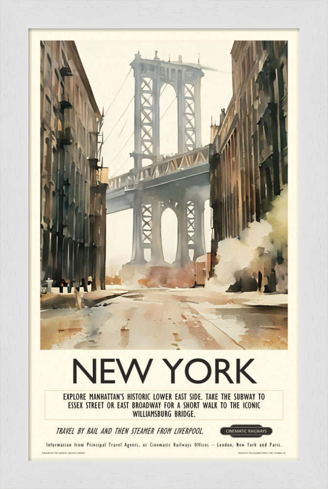 New York  - a vintage travel poster inspired by your favourite film / movie - Cinematic Railways