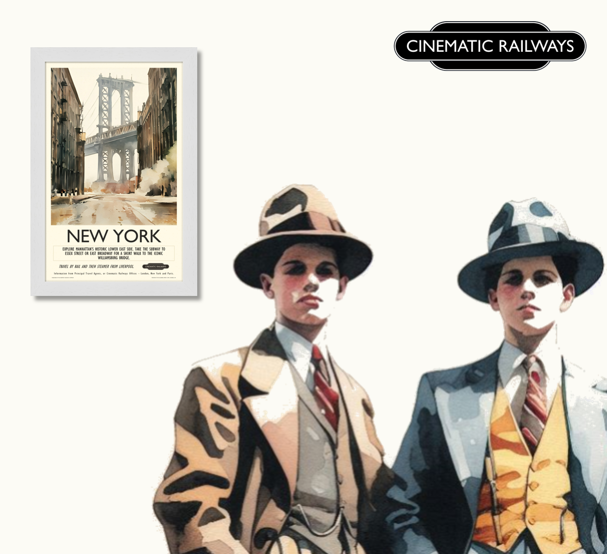 New York  - a vintage travel poster inspired by your favourite film / movie - Cinematic Railways